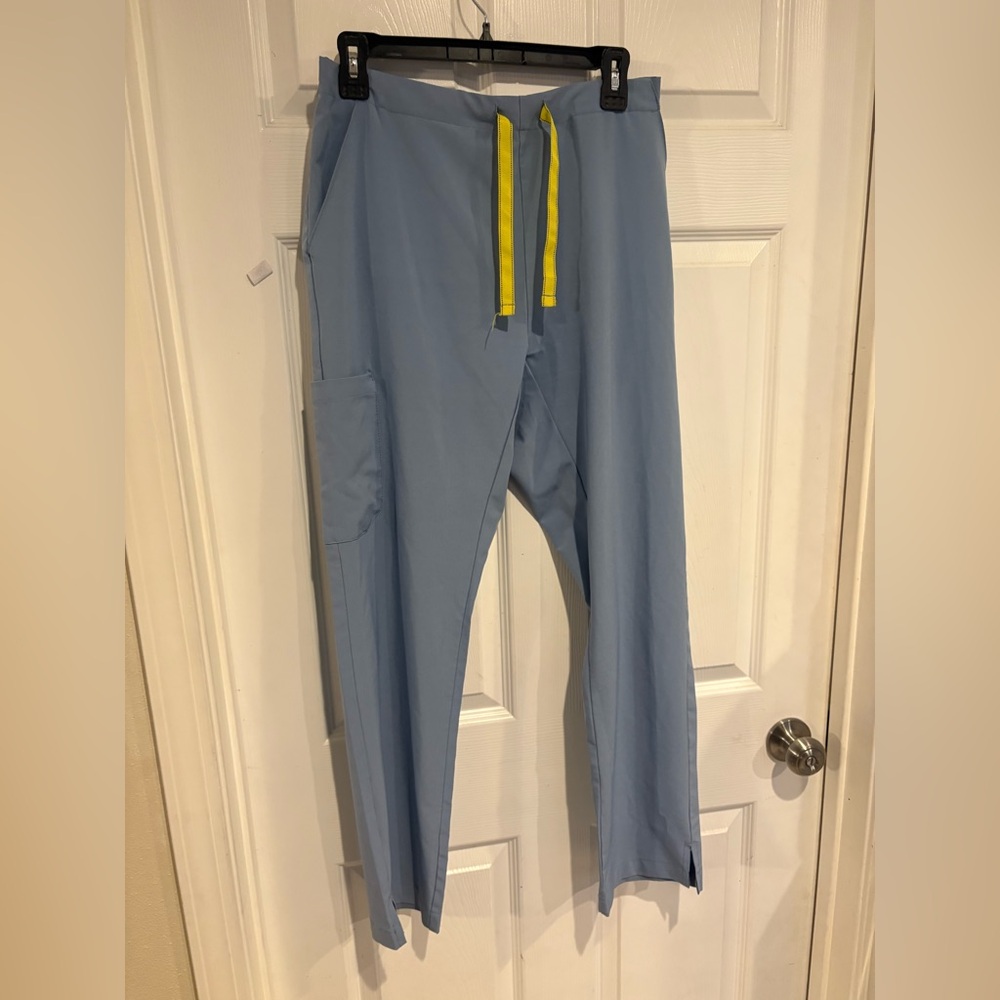 Men's Sky Blue Joggers with Yellow Drawstring